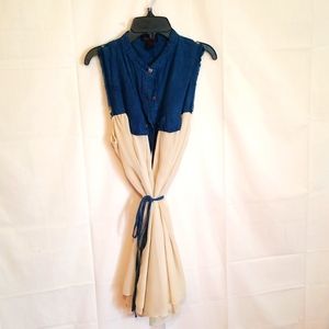Denim and Sheer Babydoll Tunic
